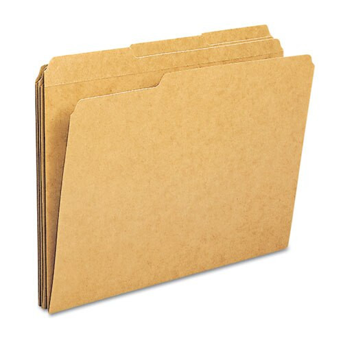 Heavyweight Kraft File Folders, Straight Tab, Legal Size, 11 Pt. Kraft, 100/box
