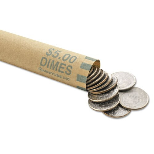 Nested Preformed Coin Wrappers, Dimes, $5.00, Green, 1000 Wrappers/box Nested Preformed Coin Wrappers, Dimes, $5.00, Green, 1000 Wrappers/box
