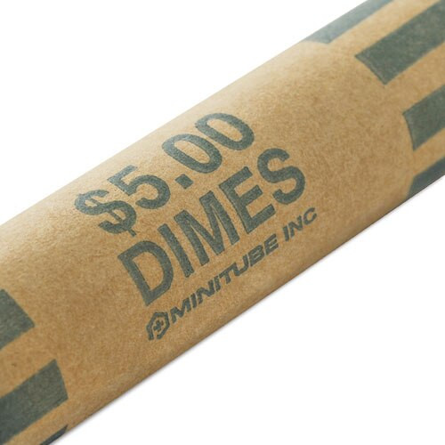 Nested Preformed Coin Wrappers, Dimes, $5.00, Green, 1000 Wrappers/box Nested Preformed Coin Wrappers, Dimes, $5.00, Green, 1000 Wrappers/box