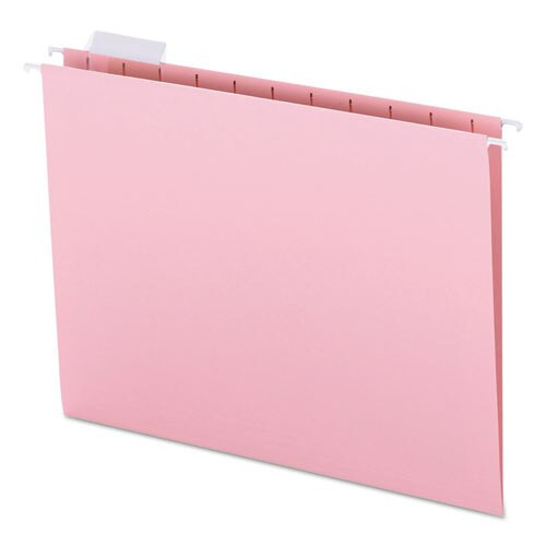 Colored Hanging File Folders, Letter Size, 1/5-cut Tab, Pink, 25/box Colored Hanging File Folders, Letter Size, 1/5-cut Tab, Pink, 25/box