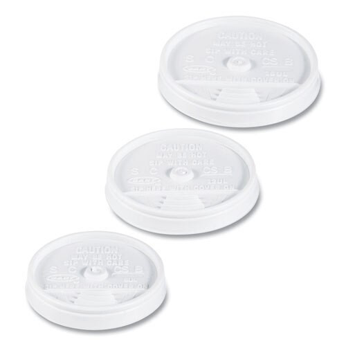 Sip Thru Lids For 10, 12 Oz Foam Cups, Plastic, White, 1000/carton Sip Thru Lids For 10, 12 Oz Foam Cups, Plastic, White, 1000/carton