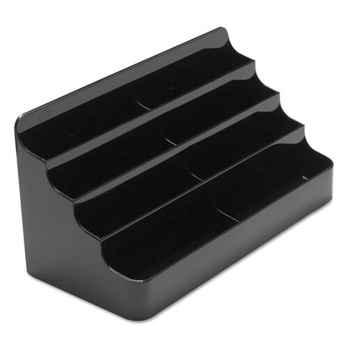 8-tier Recycled Business Card Holder, 400 Card Cap, 7 7/8 X 3 7/8 X 3 3/8, Black 8-tier Recycled Business Card Holder, 400 Card Cap, 7 7/8 X 3 7/8 X 3 3/8, Black