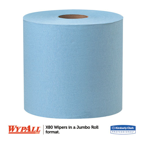 X80 Cloths With Hydroknit, Jumbo Roll, 12 1/2 X 13 2/5, Blue, 475/roll X80 Cloths With Hydroknit, Jumbo Roll, 12 1/2 X 13 2/5, Blue, 475/roll