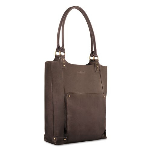 Executive Leather/poly Bucket Tote, 16", 15 1/2" X 4 3/4" X 17 1/4", Espresso Executive Leather/poly Bucket Tote, 16", 15 1/2" X 4 3/4" X 17 1/4", Espresso