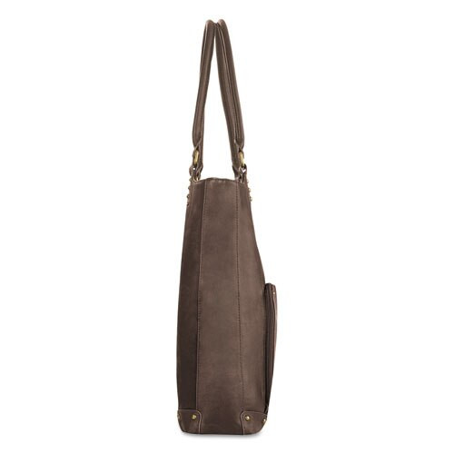 Executive Leather/poly Bucket Tote, 16", 15 1/2" X 4 3/4" X 17 1/4", Espresso Executive Leather/poly Bucket Tote, 16", 15 1/2" X 4 3/4" X 17 1/4", Espresso