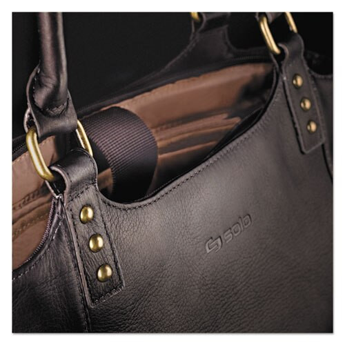 Executive Leather/poly Bucket Tote, 16", 15 1/2" X 4 3/4" X 17 1/4", Espresso Executive Leather/poly Bucket Tote, 16", 15 1/2" X 4 3/4" X 17 1/4", Espresso