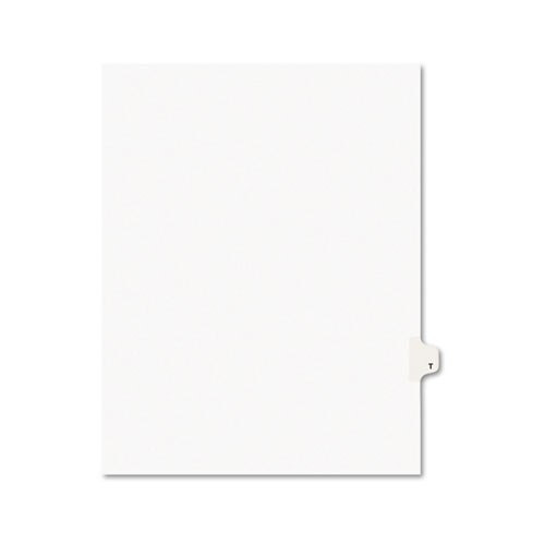 Preprinted Legal Exhibit Side Tab Index Dividers, Avery Style, 26-tab, T, 11 X 8.5, White, 25/pack Preprinted Legal Exhibit Side Tab Index Dividers, Avery Style, 26-tab, T, 11 X 8.5, White, 25/pack