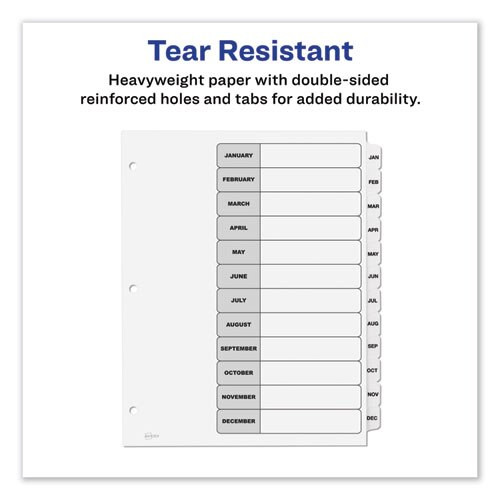 Customizable Toc Ready Index Black And White Dividers, 12-tab, Letter Customizable Toc Ready Index Black And White Dividers, 12-tab, Letter