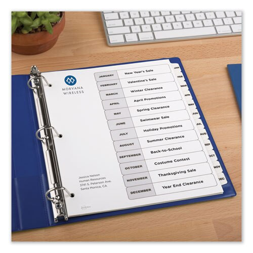 Customizable Toc Ready Index Black And White Dividers, 12-tab, Letter Customizable Toc Ready Index Black And White Dividers, 12-tab, Letter