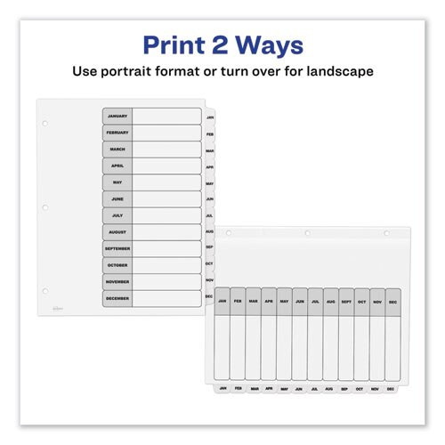 Customizable Toc Ready Index Black And White Dividers, 12-tab, Letter Customizable Toc Ready Index Black And White Dividers, 12-tab, Letter