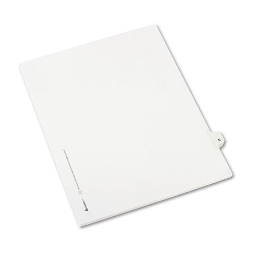 Preprinted Legal Exhibit Side Tab Index Dividers, Avery Style, 26-tab, E, 11 X 8.5, White, 25/pack Preprinted Legal Exhibit Side Tab Index Dividers, Avery Style, 26-tab, E, 11 X 8.5, White, 25/pack