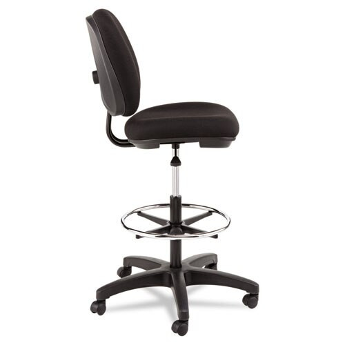 Alera Interval Series Swivel Task Stool, 33.26" Seat Height, Supports Up To 275 Lbs, Black Seat/black Back, Black Base