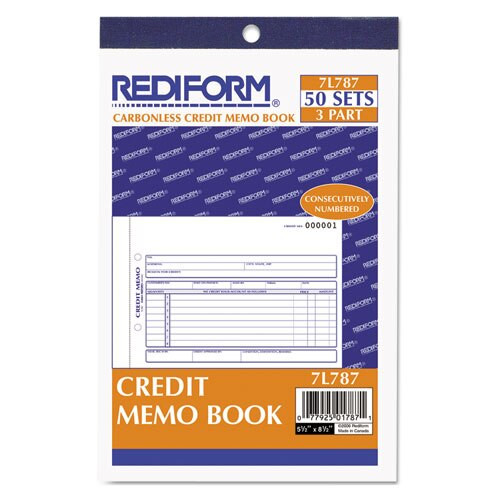 Credit Memo Book, 5 1/2 X 7 7/8, Carbonless Triplicate, 50 Sets/book Credit Memo Book, 5 1/2 X 7 7/8, Carbonless Triplicate, 50 Sets/book