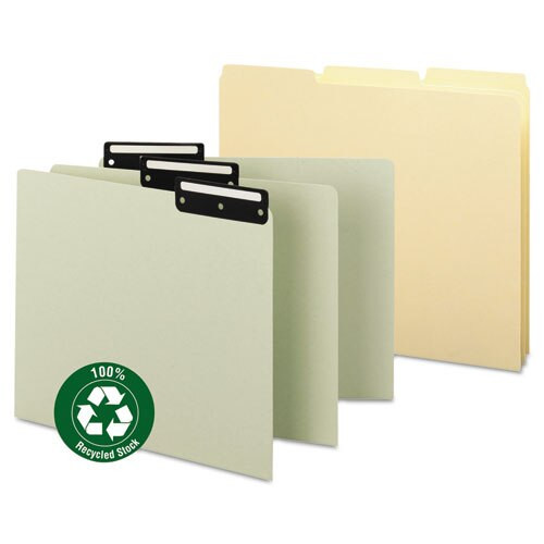 Recycled Blank Top Tab File Guides, 1/3-cut Top Tab, Blank, 8.5 X 11, Green, 100/box