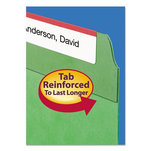 Reinforced Top Tab Colored File Folders, Straight Tab, Legal Size, Green, 100/box