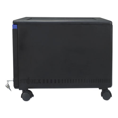 Single-drawer Mobile Filing Cabinet, 14.75w X 18.25d X 12.75h, Black/blue Single-drawer Mobile Filing Cabinet, 14.75w X 18.25d X 12.75h, Black/blue