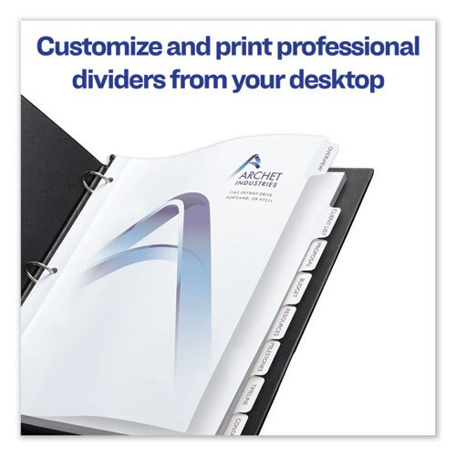Customizable Print-on Dividers, 8-tab, Letter, 25 Sets Customizable Print-on Dividers, 8-tab, Letter, 25 Sets