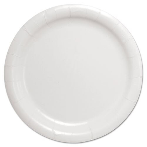 Bare Eco-forward Clay-coated Paper Dinnerware, Plate, 9" Diameter, White Bare Eco-forward Clay-coated Paper Dinnerware, Plate, 9" Diameter, White