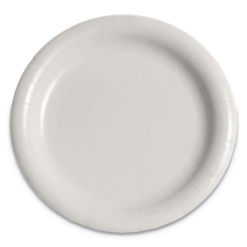 Bare Eco-forward Clay-coated Paper Dinnerware, Plate, 9" Diameter, White Bare Eco-forward Clay-coated Paper Dinnerware, Plate, 9" Diameter, White