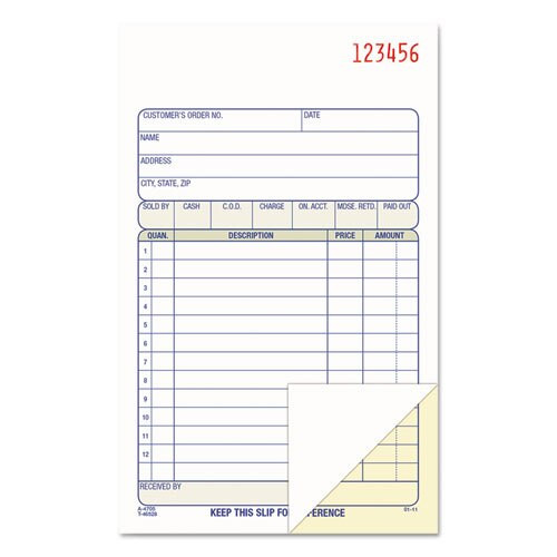 2-part Sales Book, 3 3/8 X 6 11/16, Carbonless, 50 Sets/book 2-part Sales Book, 3 3/8 X 6 11/16, Carbonless, 50 Sets/book