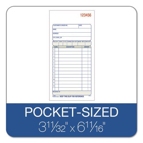 2-part Sales Book, 3 3/8 X 6 11/16, Carbonless, 50 Sets/book 2-part Sales Book, 3 3/8 X 6 11/16, Carbonless, 50 Sets/book