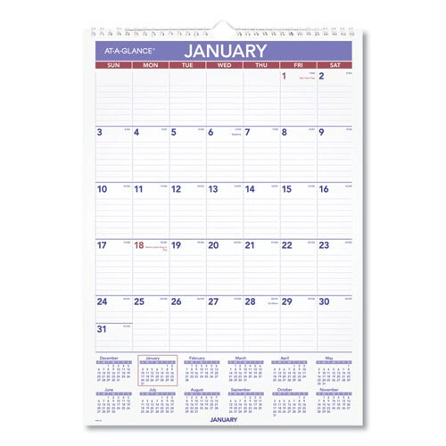 Monthly Wall Calendar With Ruled Daily Blocks, 12 X 17, White, 2021 Monthly Wall Calendar With Ruled Daily Blocks, 12 X 17, White, 2021