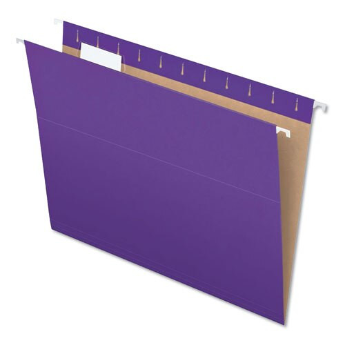 Colored Hanging Folders, Letter Size, 1/5-cut Tab, Violet, 25/box Colored Hanging Folders, Letter Size, 1/5-cut Tab, Violet, 25/box