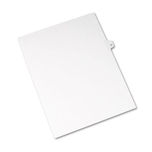 Preprinted Legal Exhibit Side Tab Index Dividers, Avery Style, 10-tab, 59, 11 X 8.5, White, 25/pack Preprinted Legal Exhibit Side Tab Index Dividers, Avery Style, 10-tab, 59, 11 X 8.5, White, 25/pack