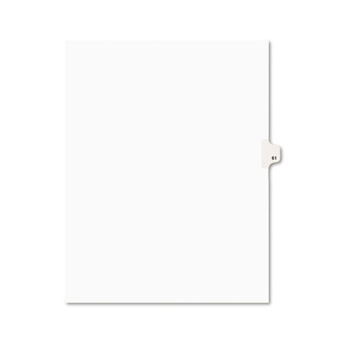 Preprinted Legal Exhibit Side Tab Index Dividers, Avery Style, 10-tab, 61, 11 X 8.5, White, 25/pack Preprinted Legal Exhibit Side Tab Index Dividers, Avery Style, 10-tab, 61, 11 X 8.5, White, 25/pack