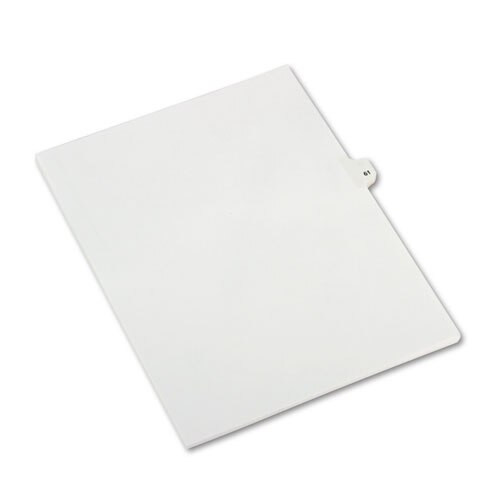 Preprinted Legal Exhibit Side Tab Index Dividers, Avery Style, 10-tab, 61, 11 X 8.5, White, 25/pack Preprinted Legal Exhibit Side Tab Index Dividers, Avery Style, 10-tab, 61, 11 X 8.5, White, 25/pack