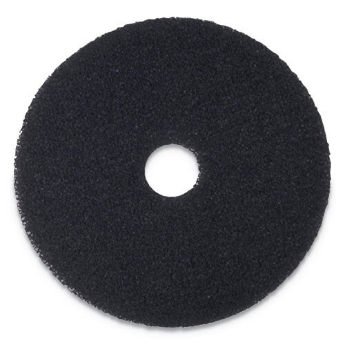 Stripping Floor Pads, 18" Diameter, Black, 5/carton
