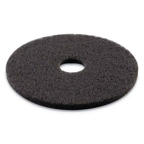 Stripping Floor Pads, 18" Diameter, Black, 5/carton