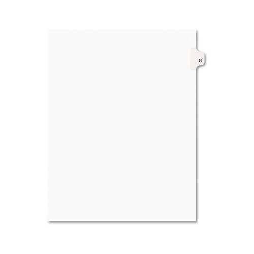 Preprinted Legal Exhibit Side Tab Index Dividers, Avery Style, 10-tab, 53, 11 X 8.5, White, 25/pack Preprinted Legal Exhibit Side Tab Index Dividers, Avery Style, 10-tab, 53, 11 X 8.5, White, 25/pack