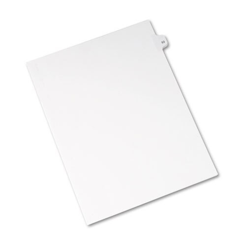 Preprinted Legal Exhibit Side Tab Index Dividers, Avery Style, 10-tab, 53, 11 X 8.5, White, 25/pack Preprinted Legal Exhibit Side Tab Index Dividers, Avery Style, 10-tab, 53, 11 X 8.5, White, 25/pack