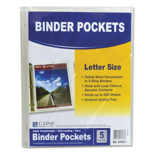 Poly Binder Pockets, 11 1/2 X 9 1/4, Clear, 5/pack Poly Binder Pockets, 11 1/2 X 9 1/4, Clear, 5/pack