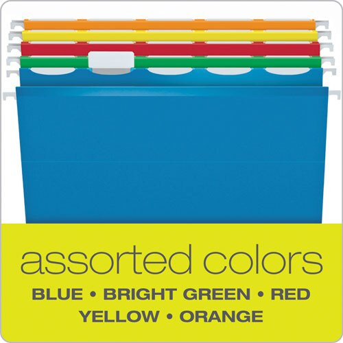 Ready-tab Colored Reinforced Hanging Folders, Legal Size, 1/6-cut Tab, Assorted, 25/box Ready-tab Colored Reinforced Hanging Folders, Legal Size, 1/6-cut Tab, Assorted, 25/box