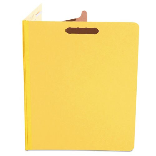 Bright Colored Pressboard Classification Folders, 1 Divider, Letter Size, Yellow, 10/box Bright Colored Pressboard Classification Folders, 1 Divider, Letter Size, Yellow, 10/box
