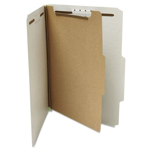 Four-section Pressboard Classification Folders, 1 Divider, Letter Size, Gray, 10/box Four-section Pressboard Classification Folders, 1 Divider, Letter Size, Gray, 10/box