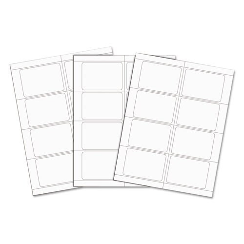 Laser Printer Name Badges, 3 3/8 X 2 1/3, White, 200/box Laser Printer Name Badges, 3 3/8 X 2 1/3, White, 200/box