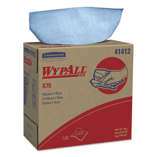 X70 Cloths, Pop-up Box, 9 1/10 X 16 4/5, Blue, 100/box, 10 Boxes/carton X70 Cloths, Pop-up Box, 9 1/10 X 16 4/5, Blue, 100/box, 10 Boxes/carton