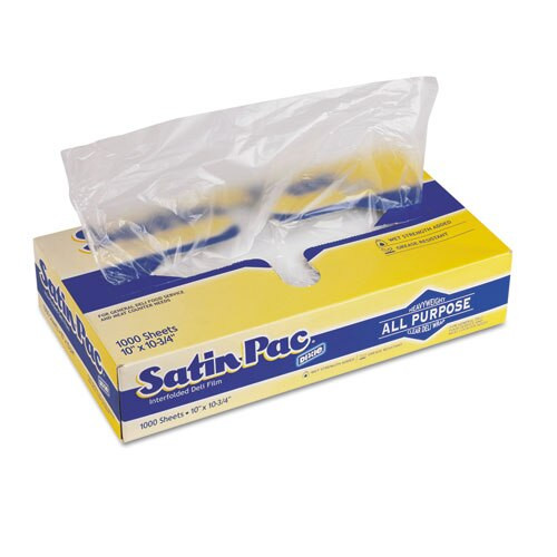 Satin-pac High Density Polyethylene Deli Film Sheets, 10x10 3/4, Clear, 1000/pk Satin-pac High Density Polyethylene Deli Film Sheets, 10x10 3/4, Clear, 1000/pk