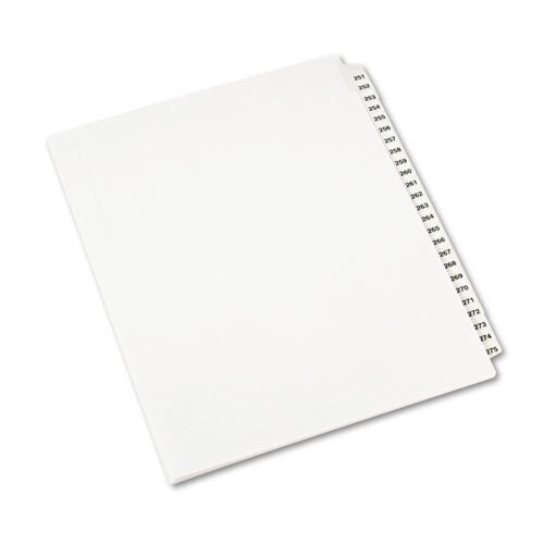 Preprinted Legal Exhibit Side Tab Index Dividers, Avery Style, 25-tab, 251 To 275, 11 X 8.5, White, 1 Set Preprinted Legal Exhibit Side Tab Index Dividers, Avery Style, 25-tab, 251 To 275, 11 X 8.5, White, 1 Set