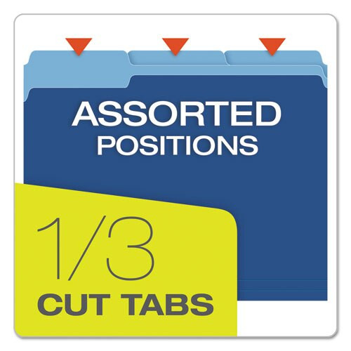 Colored File Folders, 1/3-cut Tabs, Letter Size, Navy Blue/light Blue, 100/box Colored File Folders, 1/3-cut Tabs, Letter Size, Navy Blue/light Blue, 100/box