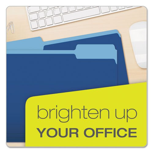 Colored File Folders, 1/3-cut Tabs, Letter Size, Navy Blue/light Blue, 100/box Colored File Folders, 1/3-cut Tabs, Letter Size, Navy Blue/light Blue, 100/box