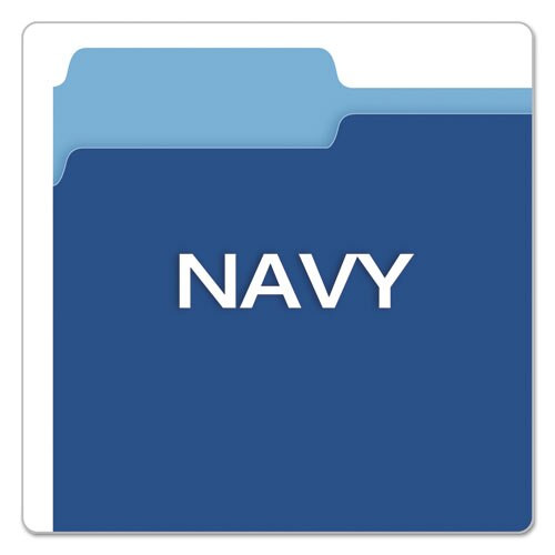 Colored File Folders, 1/3-cut Tabs, Letter Size, Navy Blue/light Blue, 100/box Colored File Folders, 1/3-cut Tabs, Letter Size, Navy Blue/light Blue, 100/box