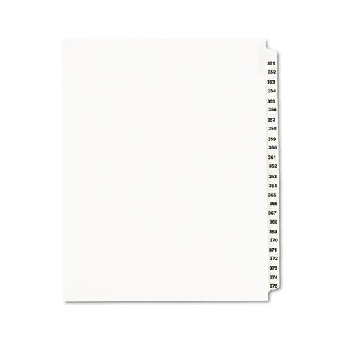 Preprinted Legal Exhibit Side Tab Index Dividers, Avery Style, 25-tab, 351 To 375, 11 X 8.5, White, 1 Set Preprinted Legal Exhibit Side Tab Index Dividers, Avery Style, 25-tab, 351 To 375, 11 X 8.5, White, 1 Set