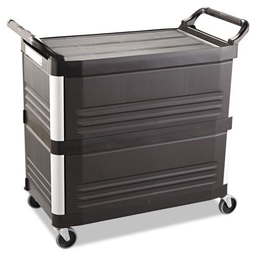 Xtra Utility Cart, 300-lb Capacity, Three-shelf, 20w X 40.63d X 37.8h, Black Xtra Utility Cart, 300-lb Capacity, Three-shelf, 20w X 40.63d X 37.8h, Black