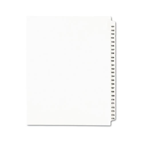 Preprinted Legal Exhibit Side Tab Index Dividers, Avery Style, 25-tab, 151 To 175, 11 X 8.5, White, 1 Set Preprinted Legal Exhibit Side Tab Index Dividers, Avery Style, 25-tab, 151 To 175, 11 X 8.5, White, 1 Set