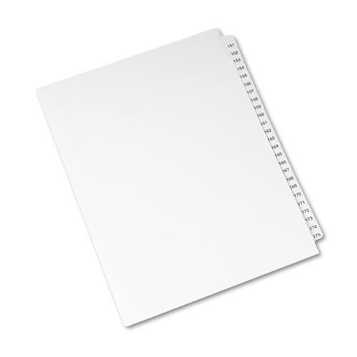 Preprinted Legal Exhibit Side Tab Index Dividers, Avery Style, 25-tab, 151 To 175, 11 X 8.5, White, 1 Set Preprinted Legal Exhibit Side Tab Index Dividers, Avery Style, 25-tab, 151 To 175, 11 X 8.5, White, 1 Set