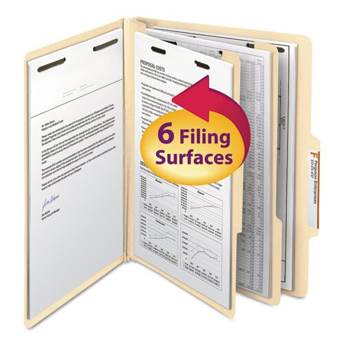Manila Four- And Six-section Top Tab Classification Folders, 2 Dividers, Letter Size, Manila, 10/box Manila Four- And Six-section Top Tab Classification Folders, 2 Dividers, Letter Size, Manila, 10/box